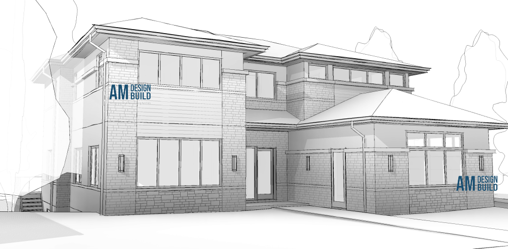 front view of a custom house designed in Revit AM Design Build