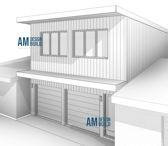 front view of a laneway house designed in Revit AM Design Build